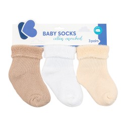 Бебешки памучни термо чорапи дълги BEIGE 6-12 месеца